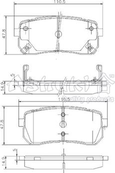 Ashuki I043-10 - Тормозные колодки, дисковые, комплект autospares.lv