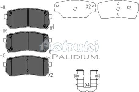 Ashuki I043-25 - Тормозные колодки, дисковые, комплект autospares.lv