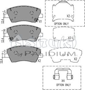 Ashuki I043-26 - Тормозные колодки, дисковые, комплект autospares.lv