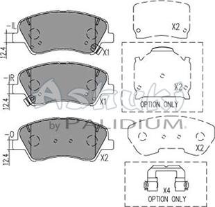 Ashuki I043-28 - Тормозные колодки, дисковые, комплект autospares.lv