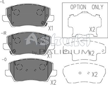 Ashuki I043-27 - Тормозные колодки, дисковые, комплект autospares.lv