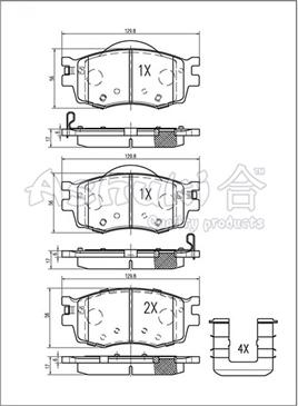 Ashuki I042-60 - Тормозные колодки, дисковые, комплект autospares.lv