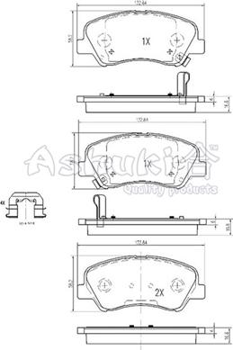 Ashuki I042-80 - Тормозные колодки, дисковые, комплект autospares.lv