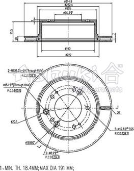 Ashuki I033-01 - Тормозной диск autospares.lv