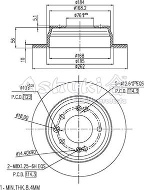 Ashuki I033-15 - Тормозной диск autospares.lv