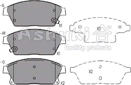 Ashuki J009-55 - Тормозные колодки, дисковые, комплект autospares.lv