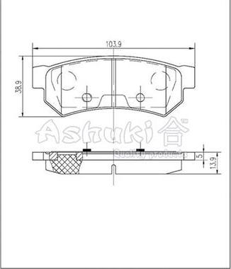 Ashuki J009-68 - Тормозные колодки, дисковые, комплект autospares.lv