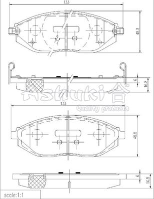 Ashuki J009-05 - Тормозные колодки, дисковые, комплект autospares.lv