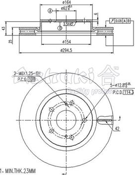 Ashuki K016-45 - Тормозной диск autospares.lv