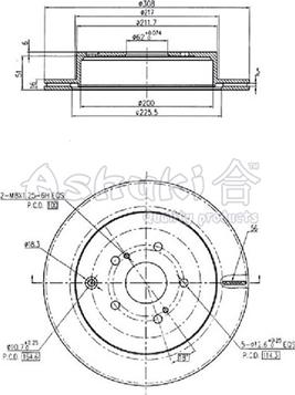 Ashuki K016-56 - Тормозной диск autospares.lv