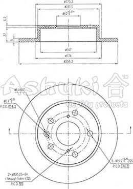 Ashuki K016-66 - Тормозной диск autospares.lv