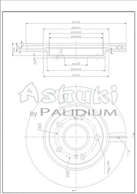 Ashuki K016-68 - Тормозной диск autospares.lv