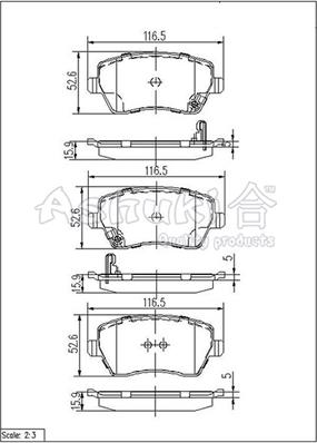 Ashuki K012-40 - Тормозные колодки, дисковые, комплект autospares.lv