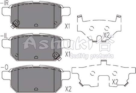 Ashuki K012-27 - Тормозные колодки, дисковые, комплект autospares.lv