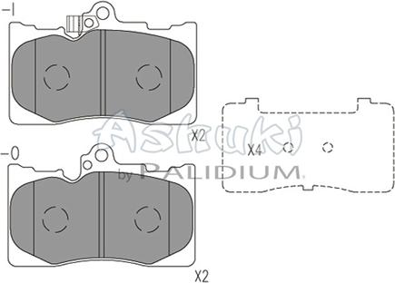 Ashuki L114-01 - Тормозные колодки, дисковые, комплект autospares.lv