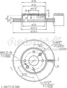 Ashuki M605-05 - Тормозной диск autospares.lv