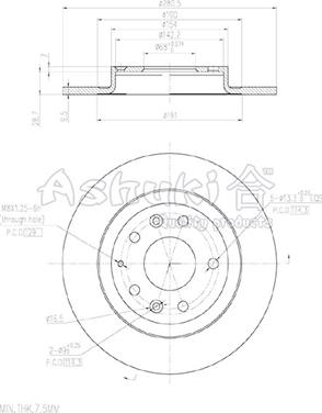 Ashuki M606-62 - Тормозной диск autospares.lv