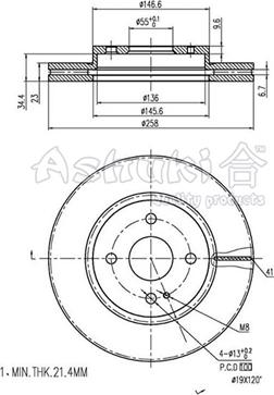 Ashuki M606-39 - Тормозной диск autospares.lv