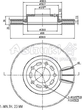 Ashuki M606-36 - Тормозной диск autospares.lv