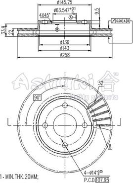 Ashuki M606-30 - Тормозной диск autospares.lv