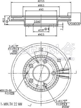 Ashuki M616-05 - Тормозной диск autospares.lv