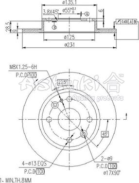 Ashuki M610-05 - Тормозной диск autospares.lv