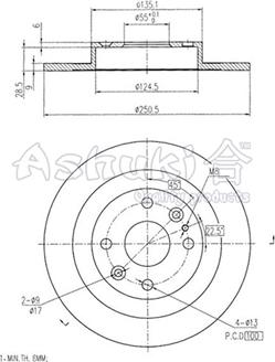 Ashuki M613-01 - Тормозной диск autospares.lv