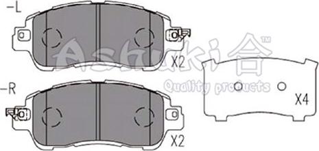 Ashuki M045-30 - Тормозные колодки, дисковые, комплект autospares.lv