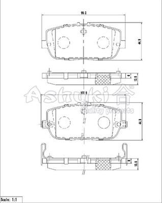 Ashuki M054-08 - Тормозные колодки, дисковые, комплект autospares.lv