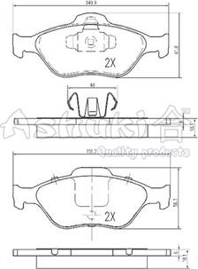 Ashuki M050-05 - Тормозные колодки, дисковые, комплект autospares.lv