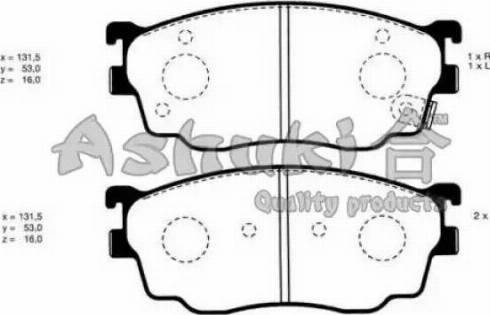 Ashuki M050-02 - Тормозные колодки, дисковые, комплект autospares.lv