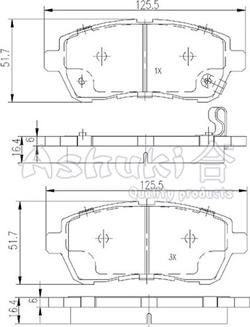 Ashuki M050-39 - Тормозные колодки, дисковые, комплект autospares.lv