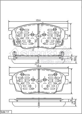 Ashuki M050-35 - Тормозные колодки, дисковые, комплект autospares.lv