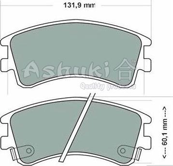 Ashuki M050-36 - Тормозные колодки, дисковые, комплект autospares.lv