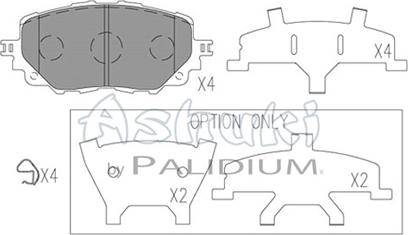 Ashuki M075-49 - Тормозные колодки, дисковые, комплект autospares.lv