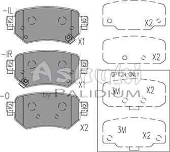 Ashuki M075-48 - Тормозные колодки, дисковые, комплект autospares.lv