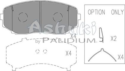 Ashuki M075-47 - Тормозные колодки, дисковые, комплект autospares.lv