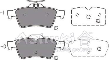 Ashuki M075-35 - Тормозные колодки, дисковые, комплект autospares.lv