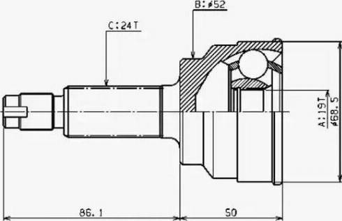 Ashuki MA-340I - Шарнирный комплект, ШРУС, приводной вал autospares.lv