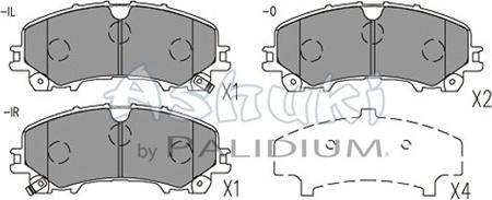 Ashuki N009-99 - Тормозные колодки, дисковые, комплект autospares.lv