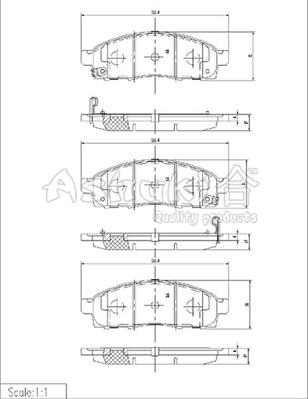 Ashuki N009-93 - Тормозные колодки, дисковые, комплект autospares.lv