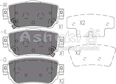 Ashuki N009-86 - Тормозные колодки, дисковые, комплект autospares.lv