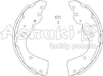 Ashuki N011-62 - Комплект тормозных колодок, барабанные autospares.lv