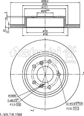 Ashuki N013-84 - Тормозной диск autospares.lv