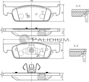 Ashuki P1-1447 - Тормозные колодки, дисковые, комплект autospares.lv