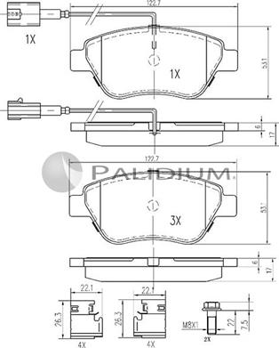 Ashuki P1-1482 - Тормозные колодки, дисковые, комплект autospares.lv