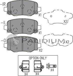 Ashuki P1-1536 - Тормозные колодки, дисковые, комплект autospares.lv