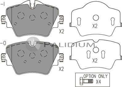 Ashuki P1-1523 - Тормозные колодки, дисковые, комплект autospares.lv