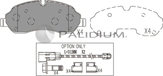 Ashuki P1-1576 - Тормозные колодки, дисковые, комплект autospares.lv