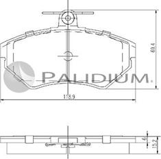 Ashuki P1-1091 - Тормозные колодки, дисковые, комплект autospares.lv